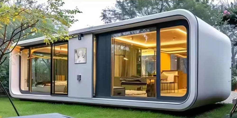 Apple Cabin კაფსულა პანორამული შუშით, ბაღში